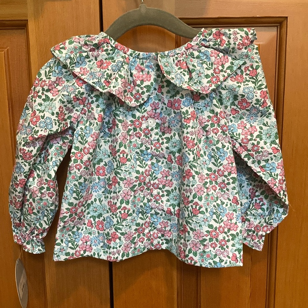 Little English Pink and Green Floral Blouse NWT 18 months RUNS BIG - Picture 6 of 8